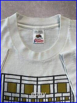 Vintage Frank Lloyd Wright T-Shirt (M/L) Oak Park Home Stained Glass Art Tee