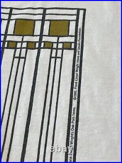 Vintage Frank Lloyd Wright T-Shirt (M/L) Oak Park Home Stained Glass Art Tee