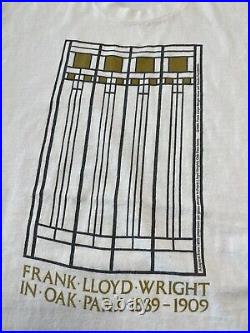 Vintage Frank Lloyd Wright T-Shirt (M/L) Oak Park Home Stained Glass Art Tee