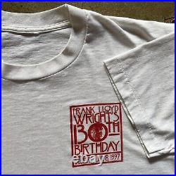 Vintage Frank Lloyd Wright T Shirt Mens Large 90s 130th Birthday Tee Promo Item