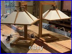 Vintage Frank Lloyd Wright Taliesan Table Lamps Set Of 2