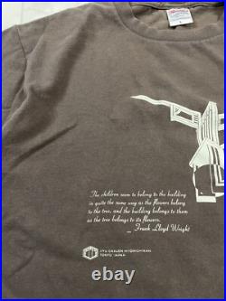 Vintage Frank Lloyd Wright Tokyo Japan Quote T Shirt Faded Brown Size L