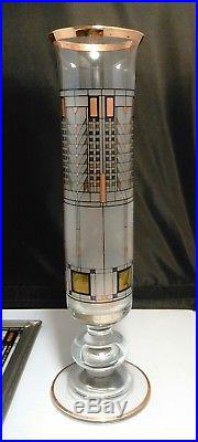 Vintage Frank Lloyd Wright Tree of Life Stained Glass Art & Omaggio A Vase