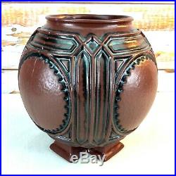 Vintage HAEGER Frank Lloyd Wright Collection Art Deco Rotund Pottery Vase Large