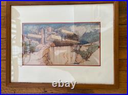 Vintage Scarce 1994 Frank Lloyd Wright Fallingwaters Print Museum Modern Art NY