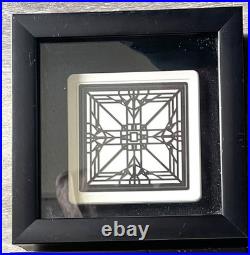 Vintage, Set Of 4, FRANK LLOYD WRIGHT (Tiles) Black & White, Black Shadow Boxes