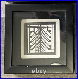 Vintage, Set Of 4, FRANK LLOYD WRIGHT (Tiles) Black & White, Black Shadow Boxes