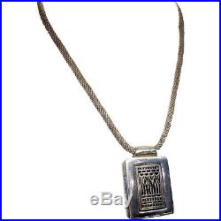 Vintage Sterling Silver Frank Lloyd Wright Locket Charm Necklace by MOMA NY