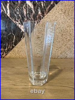 Vintage Tiffany & Co Crystal Clear Frank Lloyd Wright Vase Unique Home Decor 10