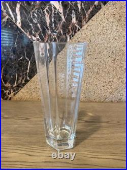 Vintage Tiffany & Co Crystal Clear Frank Lloyd Wright Vase Unique Home Decor 10
