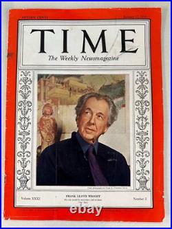 Vintage Time Magazine Featuring Frank Lloyd Wright January 17, 1938