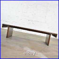 Vintage Walnut Stained Mahogany Bench Coffee Table Style of Frank Lloyd Wright f