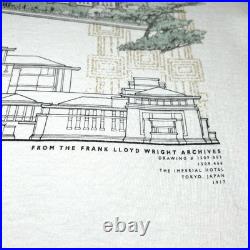 Vtg 90s Andazia Frank Lloyd Wright Imperial Hotel Tokyo T-Shirt sz XL art escher