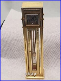 Vtg Bulova Brass Mini Miniature Clock Frank Lloyd Wright Collection Design B0597