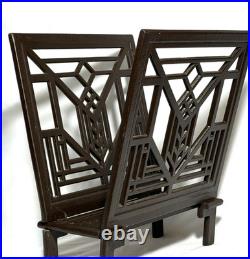 Vtg Frank Lloyd Wright Lake Geneva Tulip Window Magazine Rack Cast Metal