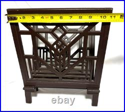 Vtg Frank Lloyd Wright Lake Geneva Tulip Window Magazine Rack Cast Metal