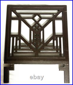 Vtg Frank Lloyd Wright Lake Geneva Tulip Window Magazine Rack Cast Metal