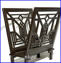 Vtg Frank Lloyd Wright Lake Geneva Tulip Window Magazine Rack Cast Metal