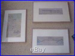 Wow! SET OF 3 Gorgeous, Vintage, Framed/Matted FRANK LLOYD WRIGHT ART PRINTS