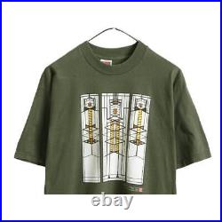Ys47 JPN L size 90S Frank Lloyd Wright Art Illustration Print T-Shirt Men'S L /